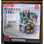 2-Tier 360° Rotating Spice Rack Organizer – Large Capacity Kitchen Storage Rack for Spices, Condiments & Bottles