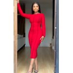 Red Fitted Classy Dress