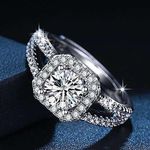 Adjustable Platinum Diamond Ring + Free Box