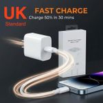 Generic British 20W fast charger for Iphones with USB Type C- Lighting cable - image 5