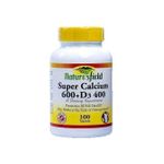 nature's field Super Calcium 600mg + D3 400IU - 100 Tablets