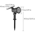 product_image_name-Flushrenic-Solar Outdoor Spotlights,9 LED Warm Light Three-Level Adjustable Waterproof Landscape Focus Light ,for Garden Courtyard Driveway Tree Garage Sidewalk (2 Pack)-2