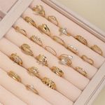 Fashion 23PCS Gothic Ring Collection Crystal & Pearl Stackable Rings - image 3