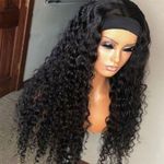 Deep Curly Wig For Women Machine Made Glueless Scarf Wig