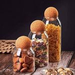 3pcs Glass Spice, Seasoning Jars with Lid