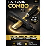 product_image_name-Generic-Hair care kits :Hair Straightener + Gold Hot Comb Hair care tool set Hair care combo Hair styling kits-1