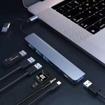 Generic 8-in-1 USB Type-C hub with a 3.5mm audio jack and Micro SD card reader Laptop computer game - image 3