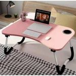 Generic Adjustable Foldable Laptop & Bed Side Table- PINK - image 2
