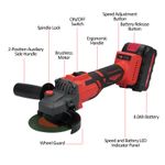 product_image_name-Generic-Cordless Angle Grinder 21V 9000RPM Brushles Grinders Tools-7