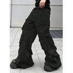 Fashion Double quarter Cargo Pant-Black - image 3