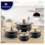 5 Sets Non-stick Cast Pot Cookware With Oven Mitts
