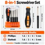 Cloudoon 8-in-1 Screwdriver Set with Storage Case for Home & Furniture Repairs - image 2
