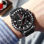 product_image_name-Fngeen-Black Dial Steel Belt Men's Quartz Watch Waterproof Calendar-2