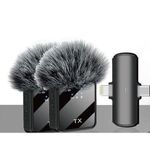 Generic F15-2 DOUBLE NOISE CANCELLING WIRELESS MICROPHONE FOR IPHONE AND TYPE C