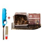 Quick lighter fire starter box of 100 cubes + gas refill lighter 