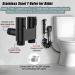 product_image_name-Generic-Bathroom Wall Mounted Faucet Spray Toilet Set, Handheld Bidet Sprayer 1-In-2-Out Dual Control Valve Multi- Faucet Shower Pressure Bathroom Faucet Kit -6