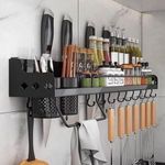 Wall Mounted Knife Cutlery Holder Rack With Towel Holder