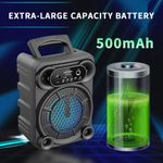 YooType TWS Wireless Portable Speaker, Colorful LED Lights, Built‑in Speaker, Detachable Wired Microphone, Bluetooth, FM Radio for Party & Outdoor - image 6