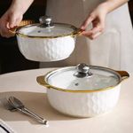 Generic 3-Piece Luxury Ceramic Casserole Pot Set with Glass Lids - image 2