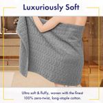 NOVOO  1 Serviettes De Bain Lots De Trois + 2 Serviette -140cm X 70cm+70cmX35cm Grey - image 7