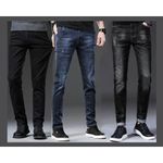 3 In 1 Smart STOCK Jeans For Men- Black, Blue And Plain Black