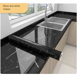 Generic 3D Marble Design Multifunctional Kitchen/Wardrobe Wallpaper Sticker – White/Black (60cm x 5m)