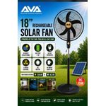 Ava 18"R RECHARGEABLE SOLAR FAN L+ free solar panel inside - image 2
