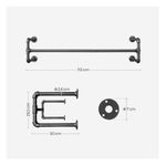 product_image_name-LASA-2-Pack Wall-Mount Clothes Rail – Black, Heavy-Duty-7