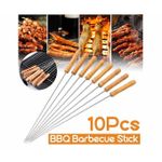 Wooden Handles Skewers Barbecue Stick (10PCS)