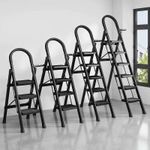 Non-Slip Steps Ladder Portable Folding Steel Ladder Multipurpose