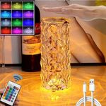 16 Colors Crystal Table Lamp Rose Light Romantic Diamond Atmosphere Light USB Touch Night Light