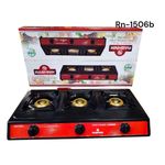 Rashnik 3 FACE NONSTICK BURNER AUTO IGNITION GAS COOKER