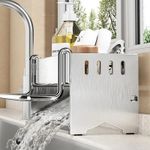 Seamergo 1PC Stainless Steel Kitchen Storage Rack Large-capacity Rag Sponge Draining Rack - image 3
