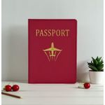No Bands Thick Travel Passport Protective Cover Case Holder Wallet Rose Red