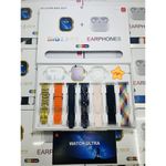 I20 Ultra Max Smart Watch Ultra 10 In1 Waterproof 7 Straps + Protective Case + Earphones Orange