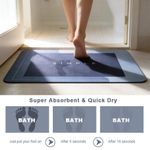 Generic Blue Square Quick-Drying Non-Slip Bathroom Floor Mat