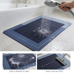 Generic Blue Square Quick-Drying Non-Slip Bathroom Floor Mat - image 2