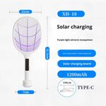 Generic Solar-Powered Dual-Charge Electric Mosquito , 2-in-1 UV Bug Zapper