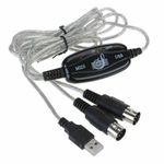 Generic USB IN-OUT MIDI Interface Cable Converter To PC Music Keyboard Adapter Cord PC Music Keyboard Adapter Cable Black