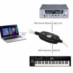 Generic USB IN-OUT MIDI Interface Cable Converter To PC Music Keyboard Adapter Cord PC Music Keyboard Adapter Cable Black - image 4