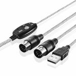 Generic USB IN-OUT MIDI Interface Cable Converter To PC Music Keyboard Adapter Cord PC Music Keyboard Adapter Cable Black - image 5