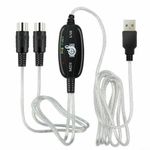 Generic USB IN-OUT MIDI Interface Cable Converter To PC Music Keyboard Adapter Cord PC Music Keyboard Adapter Cable Black - image 6