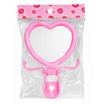 Beauty & Beyond Heart shaped wall mirror with hooks - pink cute decorative mirror