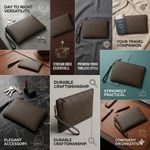 product_image_name-Fashion-Luxurious Men’s Signature Pattern Wristlet Clutch Bag Professional Business Handbag with Detachable Leather Strap Premium Multi-Functional Organizer for Modern Professionals Sophisticated Brown Geometric Chain Design Pouch High-Capacity Wallet-1