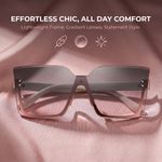 Fashion Women's Oversized Square Frameless Gradient Sunglasses UV400 - Pink - image 4