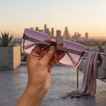 Fashion Women's Oversized Square Frameless Gradient Sunglasses UV400 - Pink - image 5