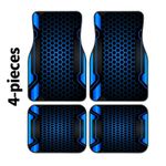 Generic 4-Piece Car Floor Mat Set – 2D Flat Print – Tech-Style Border Design – Front & Rear Mats – Car Interior Accessories & Floor Liners - image 2