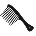 Plastic De-tangler Wide Tooth Comb-BLACK