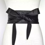  Black Obi belt Real Leather wrap belt Wedding Women's