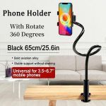 Tripod Stand Phone Holder Desktop Lazy With Rotate 360 Degrees Various Shapes Black